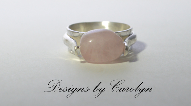 Rose Quartz Bead Sterling Silver Ring CSS150R