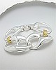 Sterling Silver & 18K Gold Plated Bracelet with CZ's 93-923-248