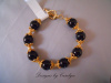 Black Onyx and 22K over Copper Bracelet CSS109BO-B