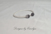 Black Onyx Sterling Silver Rope Bangle Bracelet CSS155B