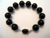 Black Onyx and Sterling Silver Bracelet  CSS120B
