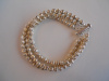 Triple Strand Fancy Sterling Silver Bead Bracelet  CSS126B