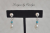 Freshwater Cultured Pearl and Sleeping Beauty Turquoise Sterling Silver Clip On Earrings CSS165E