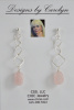 Rose Quartz Graduated Link Sterling Silver Dangle Earrings CSS177E