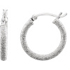 Sterling Silver 25.5mm Sparkling Stardust Hoop Earrings 69094