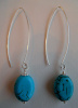 Turquoise Howlite Sterling Silver Earrings CSS125E