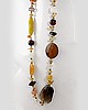 Smoky Quartz, MOP (dyed), Crystal Glass, Red Agate, Citrine, Yellow Jade, White Jade Necklace 50-727