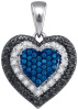 0.27 CT Blue, Black and White Diamond Heart Pendant CSSCDPEOQ6406/W