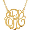 15 MM 3-Letter Script Monogram Necklace