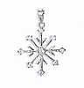 Rhodium Plated 8 Point Snowflake/9 CZ Pendant  72670