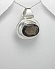 Sterling Silver & Oval Smoky Quartz Pendant 88-883-206