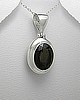 Sterling Silver & Oval Smoky Quartz Pendant 88-883-85