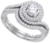 1.00 CTW Diamond 0.50 CT Center Round Bridal Set CSSJR01184/W