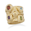Gold Plated Brass Multistone Ring CSSW8066