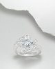 Oval and Bypass CZ Sterling Silver Ring 53-701-902